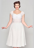Collectif Dolores Broderie Anglaise 50's Swing Dress White