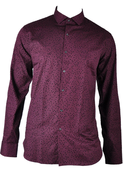 Club of Gents Saville Row Henno Dots Shirt Bordeaux