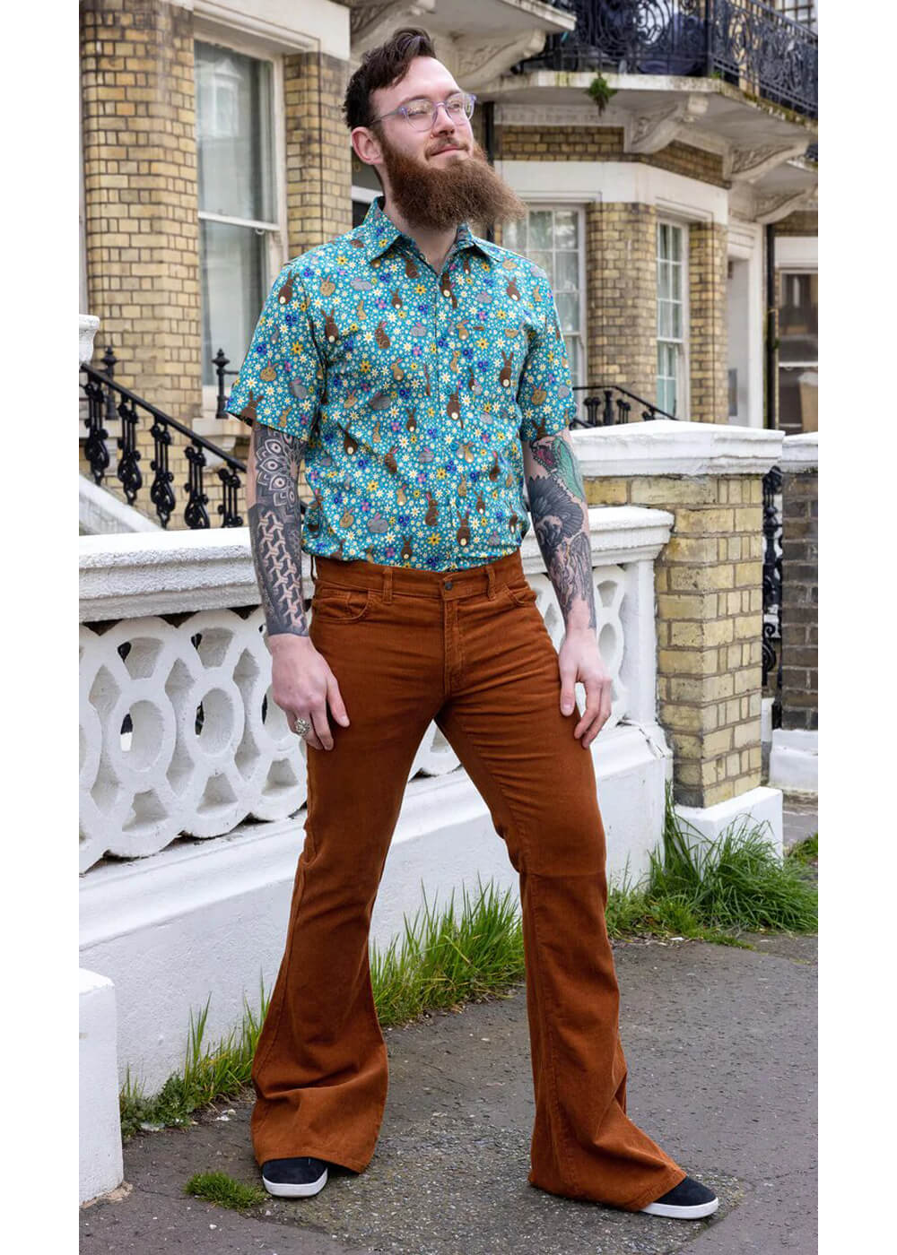 Male Seaport Corduroy Light Brown 70s Vintage Flare Pants