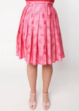 Unique Vintage x Barbie Collins Barbie Icon Wrap 50's Swing Skirt Pink
